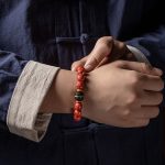 Buddha Stones Natural Cinnabar Ebony Calm Blessing Bracelet Bracelet BS 3