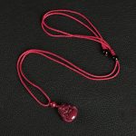 Buddha Stones Laughing Buddha Cinnabar Blessing Necklace Pendant Phone Hanging Decoration Key Chain Necklaces & Pendants BS Necklace Red