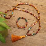 Buddha Stones 108 Mala Beads Mookaite Emotional Growth Bracelet Tassel Necklace Pendant Bracelet Necklaces & Pendants BS 1
