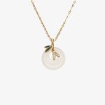 Buddha Stones 925 Sterling Silver Natural Chalcedony Bamboo Leaf Peace Buckle Positive Necklace Pendant Necklaces & Pendants BS 4
