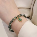 Buddha Stones Natural Green Phantom Confidence Gourd Buddha Charm Bracelet Bracelet BS 8