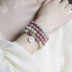 Buddha Stones Lazurite Picasso Jasper Amazonite Rhodonite Apatite Positive Lotus Prayer Bead Bracelet Mala Bracelet BS 8