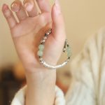 Buddha Stones 925 Sterling Silver Natural Jade Fu Character Bamboo Abundance Bracelet Bracelet BS 3