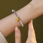 Buddha Stones 925 Sterling Silver Lotus Pearl Colorful Rope Chalcedony Prosperity Bracelet 3