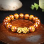 Buddha Stones Lucky Golden Tiger Eye Abundant Pixiu Bracelet Bracelet BS 3