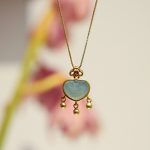 Buddha Stones 925 Sterling Silver Natural Jade Chalcedony Lock of Good Wishes Luck Necklace Pendant Bangle Bracelet Necklaces & Pendants BS 1