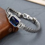 Buddha Stones Retro Blue Acrylic Dragon Keel Braided Design Healing Wealth Buckle Bracelet Bracelet BS 5