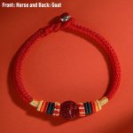 Buddha Stones Year of the Dragon 925 Sterling Silver Chinese Zodiac Cinnabar Auspicious Matches Blessing Bracelet (Extra 30% Off | USE CODE: FS30) Bracelet BS Horse 23cm