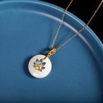 Buddha Stones 925 Sterling Silver Natural Hetian White Jade Peacock Blessing Necklace Pendant Ring Earrings Set Bracelet Necklaces & Pendants BS Necklace