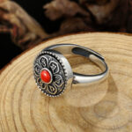 Buddha Stones Tibetan Om Mani Padme Hum Peace Rotatable Ring Ring BS 3