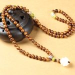 Buddha Stones Tibetan Rosewood Lotus Mala Protection Calm Necklace Bracelet Bracelet BS 2