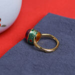 Buddha Stones 925 Sterling Silver Red Corundum Courage Ring Rings BS 11