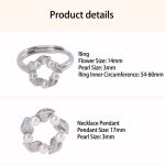 Buddha Stones 925 Sterling Silver Pearl Leaf Design Healing Wisdom Necklace Pendant Ring Earrings Set Bracelet Necklaces & Pendants BS 5
