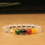Buddha Stones Five Elements God of Wealth Various Agate Crystal Wealth Bracelet Bracelet BS White Crystal(Protection♥Healing)