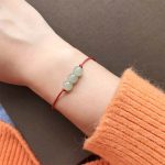 Buddha Stones Three Beads Jade Luck String Weave Bracelet Bracelet BS 1
