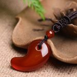 Buddha Stones Red Agate Green Agate Moon Pattern Confidence Calm Necklace Necklaces & Pendants BS 2