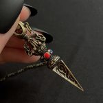 Buddha Stones Pentagram Eye of God Feather Hamsa Copper Healing Necklace Pendant Pendulum Necklaces & Pendants BS 11