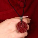 Buddha Stones Year Of The Dragon Natural Cinnabar Hetian Jade Bead Copper Coin Attract Wealth Strength Necklace Pendant Necklaces & Pendants BS 10