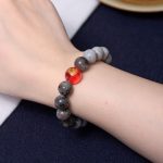 Buddha Stones Tibetan Nine-Eye Dzi Bead Picasso Jasper Positive Bracelet Bracelet BS 5