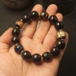 Buddha Stones Western Soapberry Incense Ash Liuli Glass Bead Wealth Bracelet Bracelet BS 3