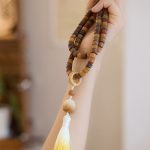 Buddha Stones 108 Mala Beads Bodhi Seed Buddha Hand Lotus Engraved Harmony Bracelet Mala Bracelet BS 1