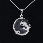Buddha Stones Chinese Dragon Natural Quartz Crystal Healing Energy Necklace Pendant Necklaces & Pendants BS Blue Sandstone