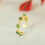 Buddha Stones Cyan Jade Healing Calm Adjustable Ring Rings BS 1