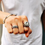 Buddha Stones 925 Sterling Silver Sanskrit Design Carved Protection Adjustable Ring Ring BS 26