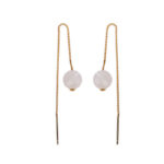 Buddha Stones 925 Sterling Silver White Jade Beaded Happiness Drop Earrings Earrings BS 4