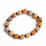 Buddha Stones Golden Silk Jade Lotus Wealth Luck Bracelet Bracelet BS 10mm