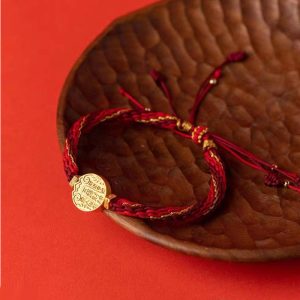 Buddha Stones Five Directions Gods of Wealth Handmade Reincarnation Knot Protection String Braid Bracelet Bracelet BS Reincarnation Knot Bracelet(Wrist Circumference 14-18cm)