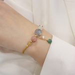 Buddha Stones Moonstone Sunstone Beads Peace Buckle Charm Healing Bracelet Bracelet BS 23