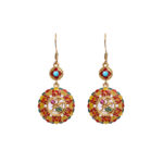 Buddha Stones 24K Gold Plated Dunhuang Color Elk Copper Balance Drop Earrings Earrings BS 4
