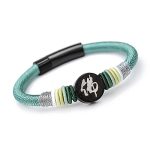 Buddha Stones Buddha Character Ebony Handcrafted Rope Bracelet Bracelet BS Green 18cm