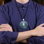 Buddha Stones Kwan Yin Avalokitesvara Jade Abundance String Necklace Pendant 6