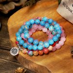 Buddha Stones Tibetan Purple Miano Real Bead Harmony Lotus Mala Mala Bracelet BS 6