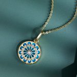 Buddha Stones 925 Sterling Silver Round Turquoise Zircon Protection Strength Necklace Pendant Necklaces & Pendants BS 1
