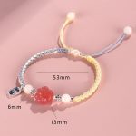 Buddha Stones Yanyuan Agate Cat Claw Paw White Bodhi Seed Fu Character Positive Braided Rope Bracelet Bracelet BS 7
