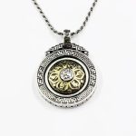 Buddha Stones Tibetan Om Mani Padme Hum Double Dorje Vajra Rotatable Purity Peace Necklace Pendant Necklaces & Pendants BS 5