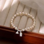 Buddha Stones 999 Sterling Silver Lotus Flower Pod Natural Pearl Healing Bracelet Bracelet BS 2