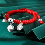 Buddha Stones 925 Sterling Silver Handmade Fu Character Lucky Money Bag Chinese Lock Charm Bell Lotus Copper Coin King Kong Knot Braided Kids Bracelet Bracelet BS Bell Lotus Copper Coin(Wrist Circumference 12-14cm)