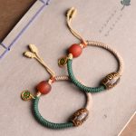 Buddha Stones Handmade Tibetan Nine-Eye Dzi Bead Wealth Rope Bracelet Bracelet BS 6