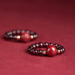 Buddha Stones Garnet Cinnabar Lucky Bead PiXiu Om Mani Padme Hum Rose Protection Ring Ring BS 4