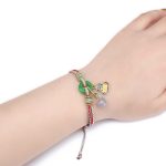 Buddha Stones Colorful Rope Chalcedony Lotus Jade Peace Buckle Harmony Gourd Charm Bracelet Bracelet BS 4