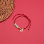 Buddha Stones Handcrafted Jade Bead Fu Character Charm Luck Red Rope Bracelet Bracelet BS 3