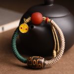 Buddha Stones Handmade Tibetan Nine-Eye Dzi Bead Wealth Rope Bracelet Bracelet BS 1