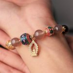 Buddha Stones Natural Gray Agate Five Directions Gods of Wealth Om Mani Padme Hum Buddha Charm Bracelet Bracelet BS 2