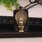 Buddha Stones Ebony Wood Elephant God of Fortune Buddha Blessing Necklace String Pendant Necklaces & Pendants BS 12