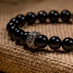 Buddha Stones Chinese Zodiac Natal Buddha 925 Sterling Silver Black Obsidian Moonstone Strength Bracelet Bracelet BS 14