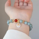 Buddha Stones Natural Jade Red Agate Pearl Bow Tie Luck Bracelet Bracelet BS 4
